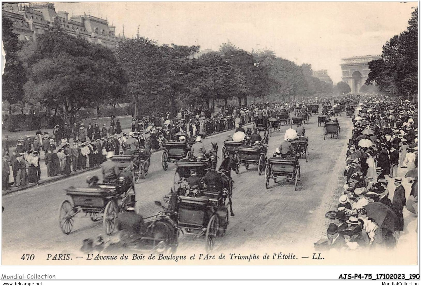 AJSP4-75-0398 - PARIS - L'avenue Du Bois De Boulogne Et L'arc De Triomphe De L'étoile - Triumphbogen