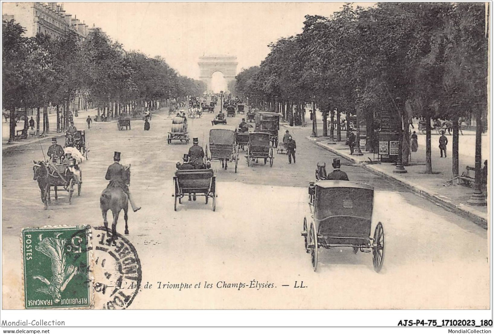 AJSP4-75-0393 - PARIS - L'arc De Triomphe Et Les Champs-élysées - Arc De Triomphe