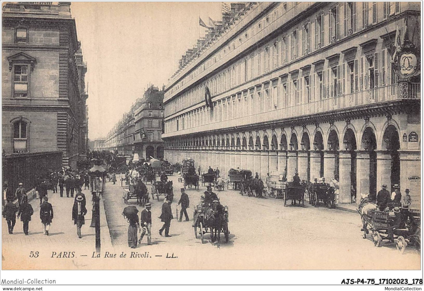 AJSP4-75-0392 - PARIS - La Rue De Rivoli - Squares