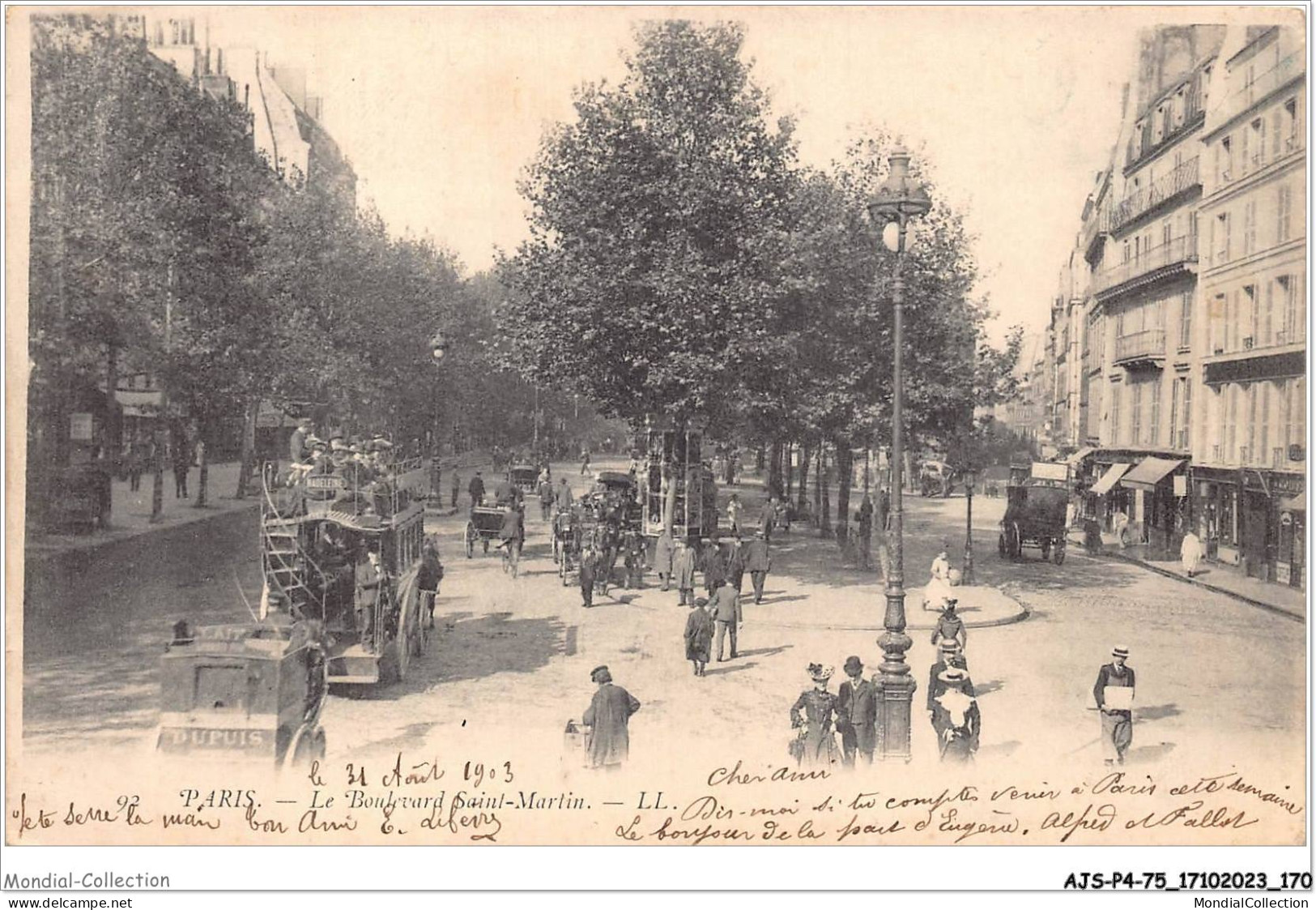 AJSP4-75-0388 - PARIS - Boulevard Saint-martin - Squares