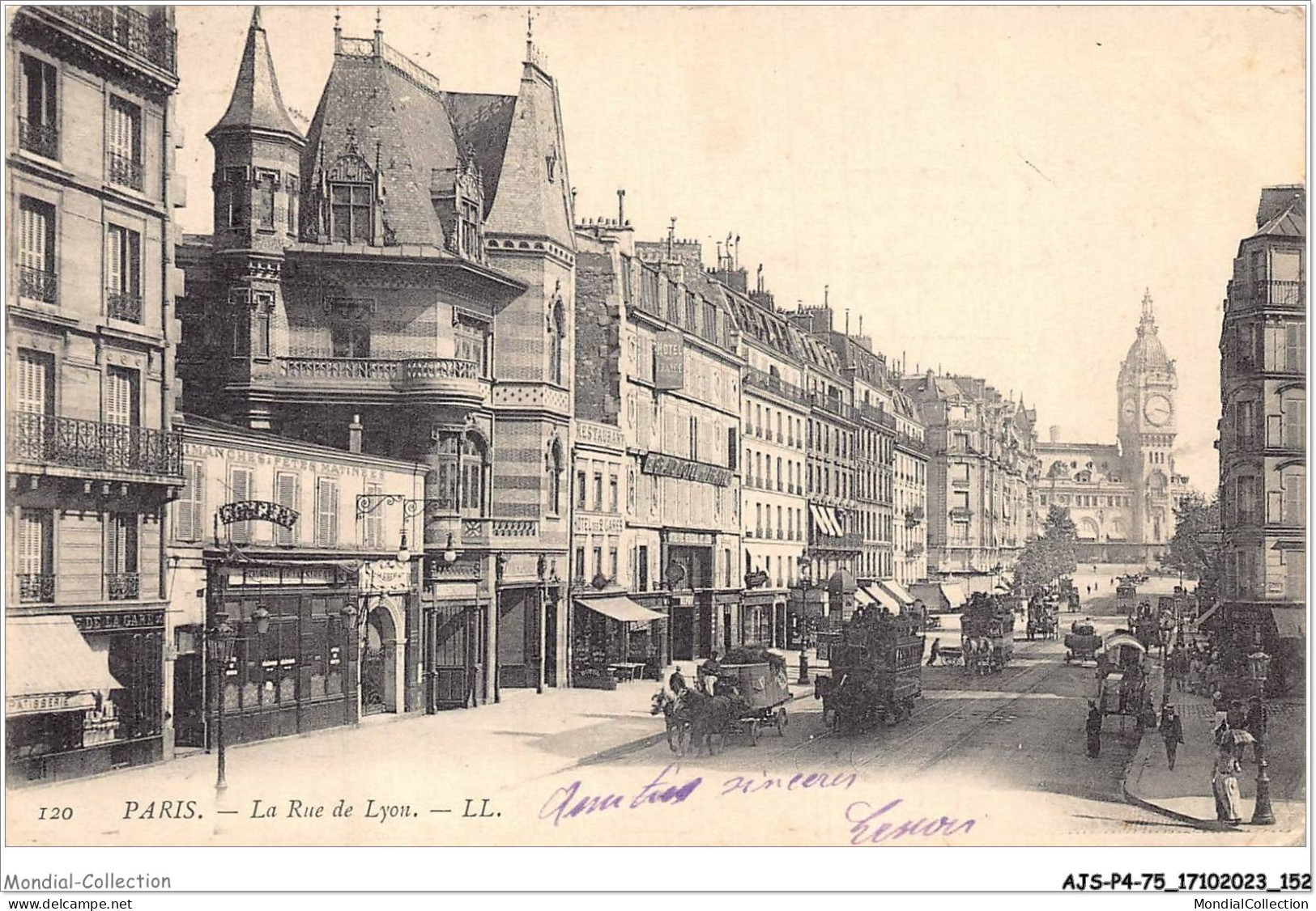 AJSP4-75-0379 - PARIS - La Rue De Lyon - Squares