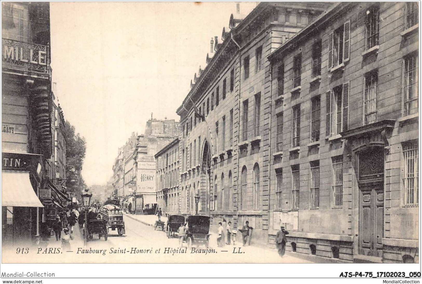 AJSP4-75-0328 - PARIS - Faubourg Saint-honoré Et Hôpital Beaujon - Gesundheit, Krankenhäuser
