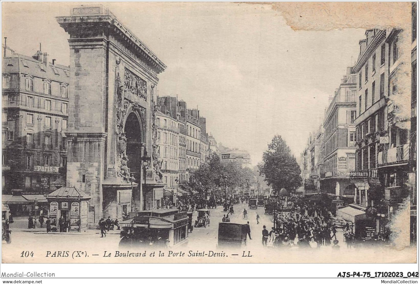 AJSP4-75-0324 - PARIS - Le Boulevard Et La Porte Saint-denis - Squares