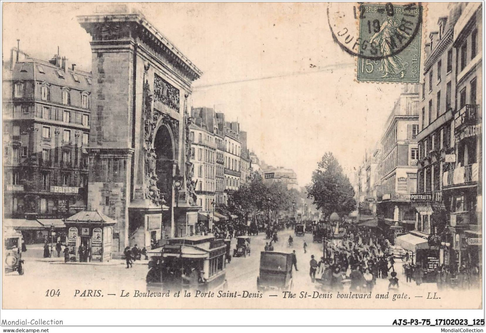 AJSP3-75-0265 - PARIS - Le Boulevard Et La Porte Saint-denis - Squares