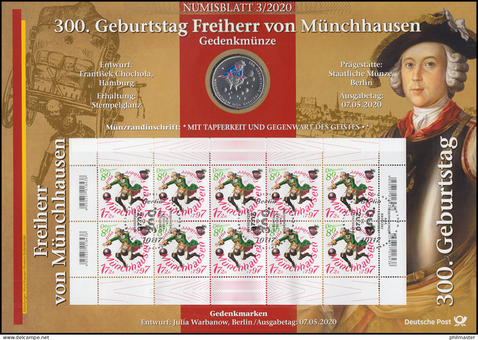 3546 300.Geburtstag Von Freiherr Von Münchhausen - Numisblatt 3/2020 - Numismatische Enveloppen