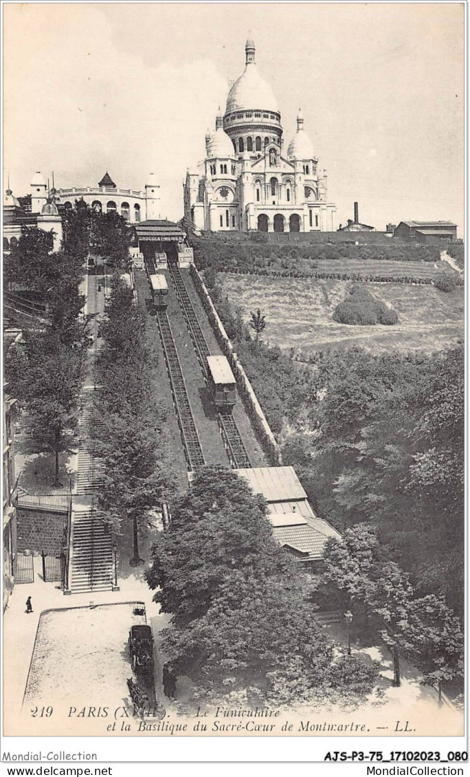 AJSP3-75-0243 - PARIS - Le Funiculaire Et La Basilique Du Sacré-coeur De Montmartre - Sacré Coeur