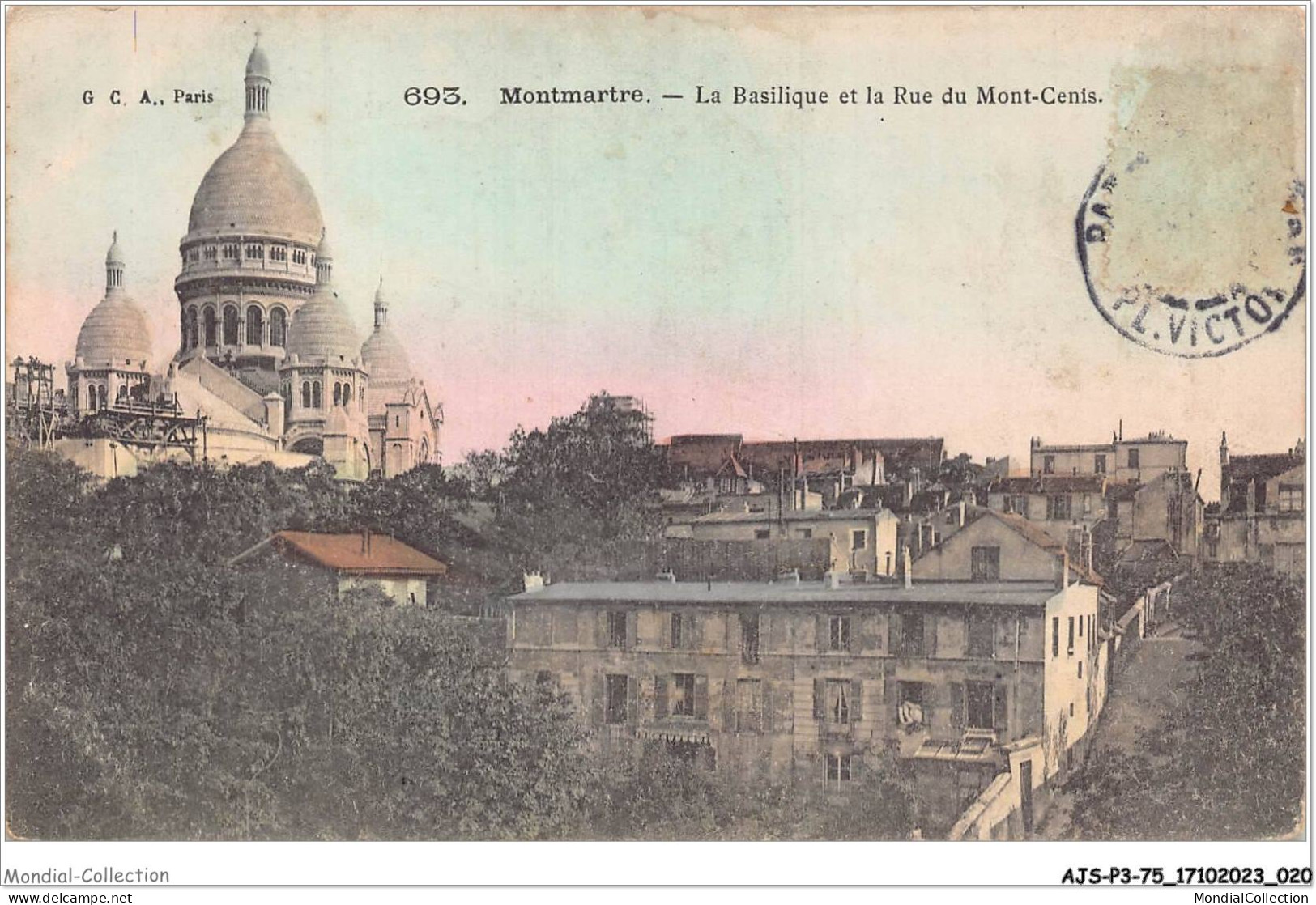 AJSP3-75-0213 - MONTMARTRE - La Basilique Et La Rue Du Mont-cenis - Sacré Coeur
