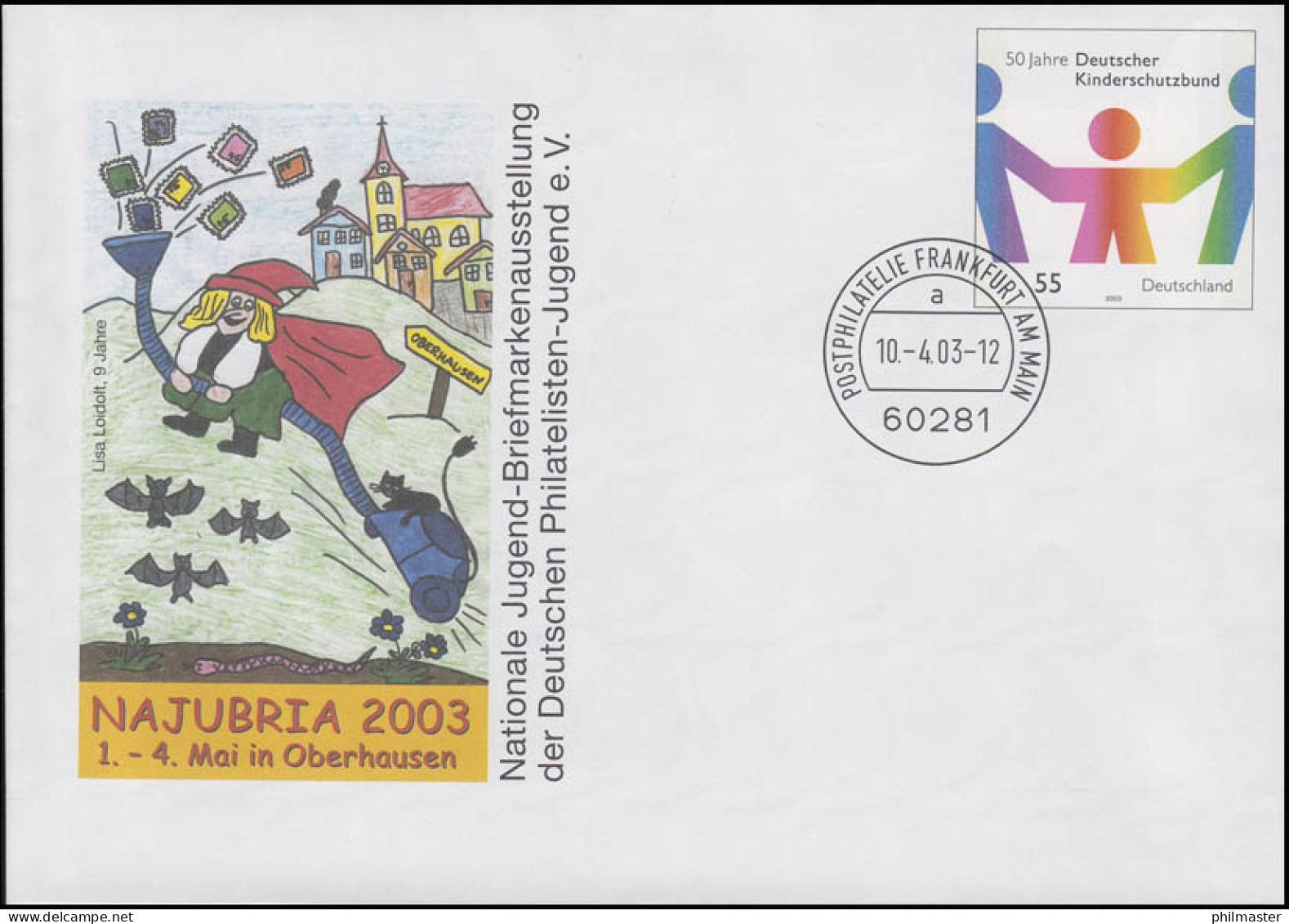 USo 57 NAJUBRIA 2003 & Kinderschutzbund, VS-O Frankfurt 10.4.2003 - Covers - Mint