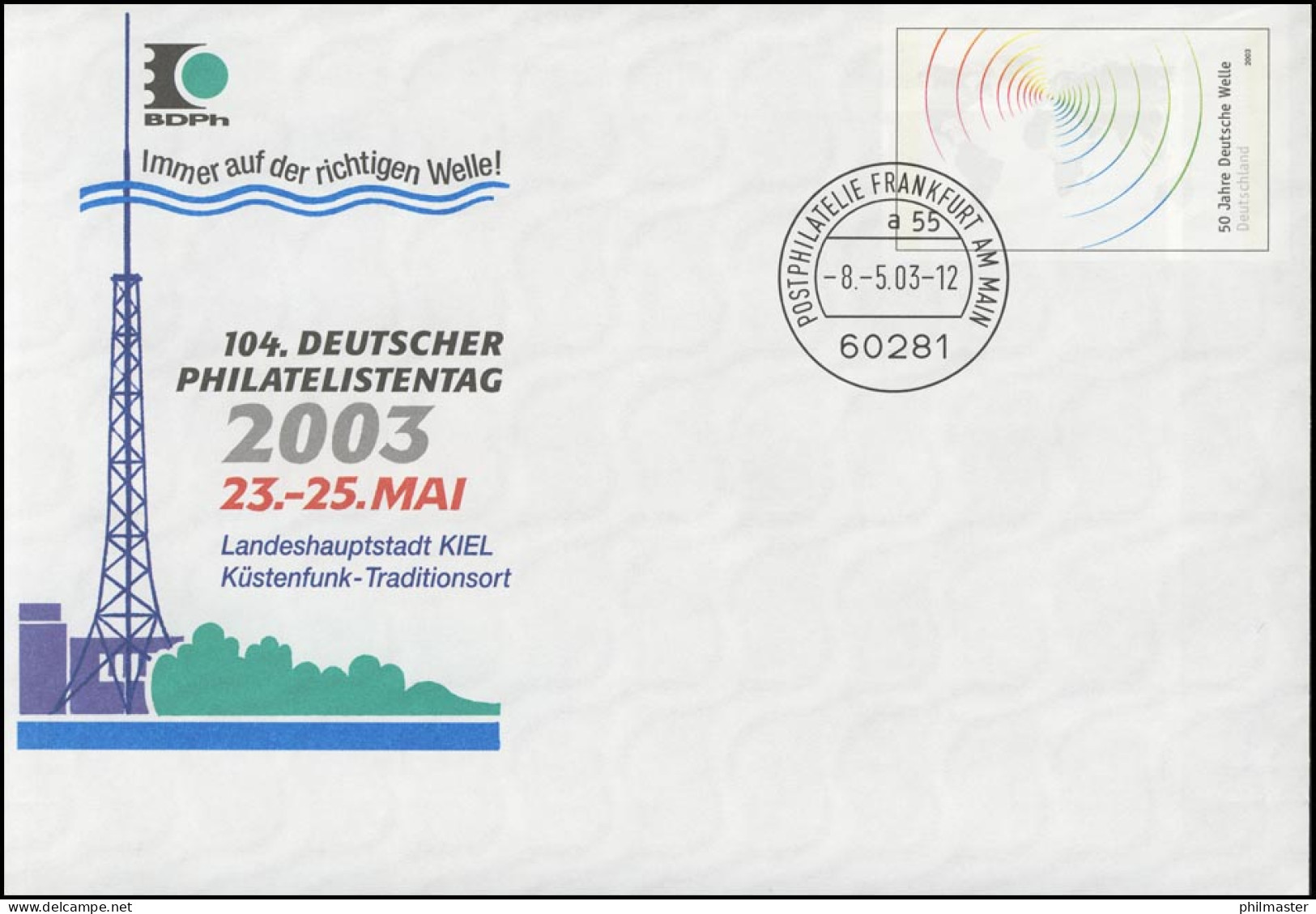 USo 58 Philatelistentag 2003 Und Rundfunksender, VS-O Frankfurt 8.5.2003 - Covers - Mint