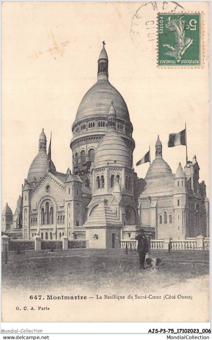 AJSP3-75-0206 - MONTMARTRE - La Basilique Du Sacré-coeur - Côté Ouest - Sacré Coeur