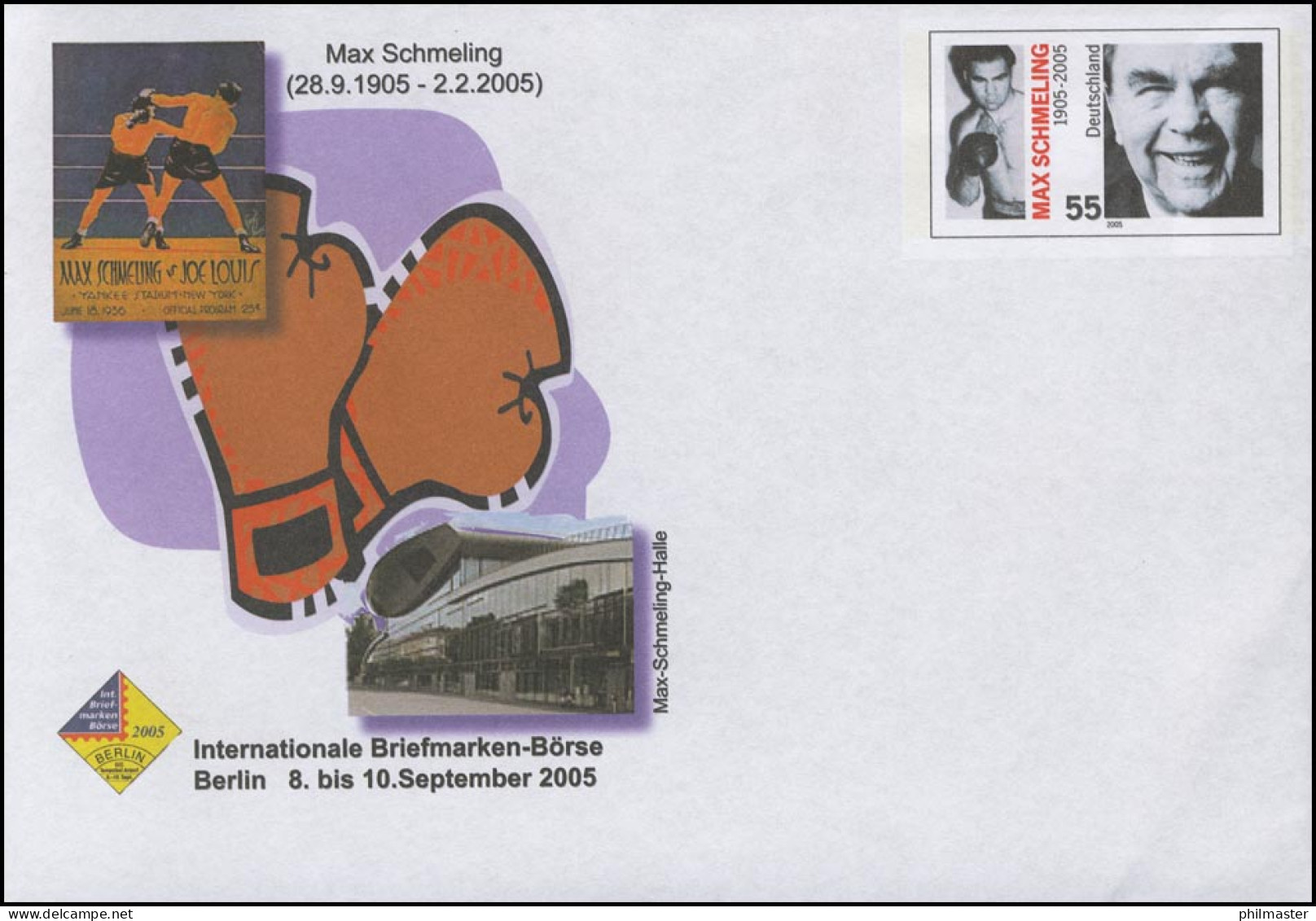 USo 102 Messe Berlin - Max Schmeling 2005, ** - Enveloppes - Neuves