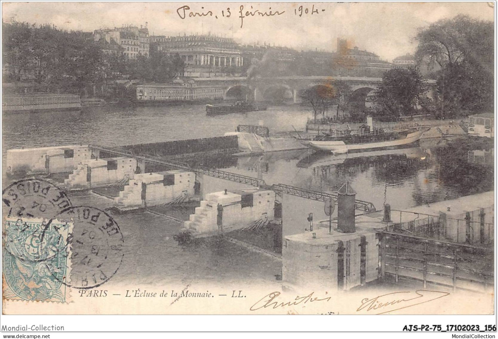 AJSP2-75-0180 - PARIS - L'écluse De La Monnaie - De Seine En Haar Oevers