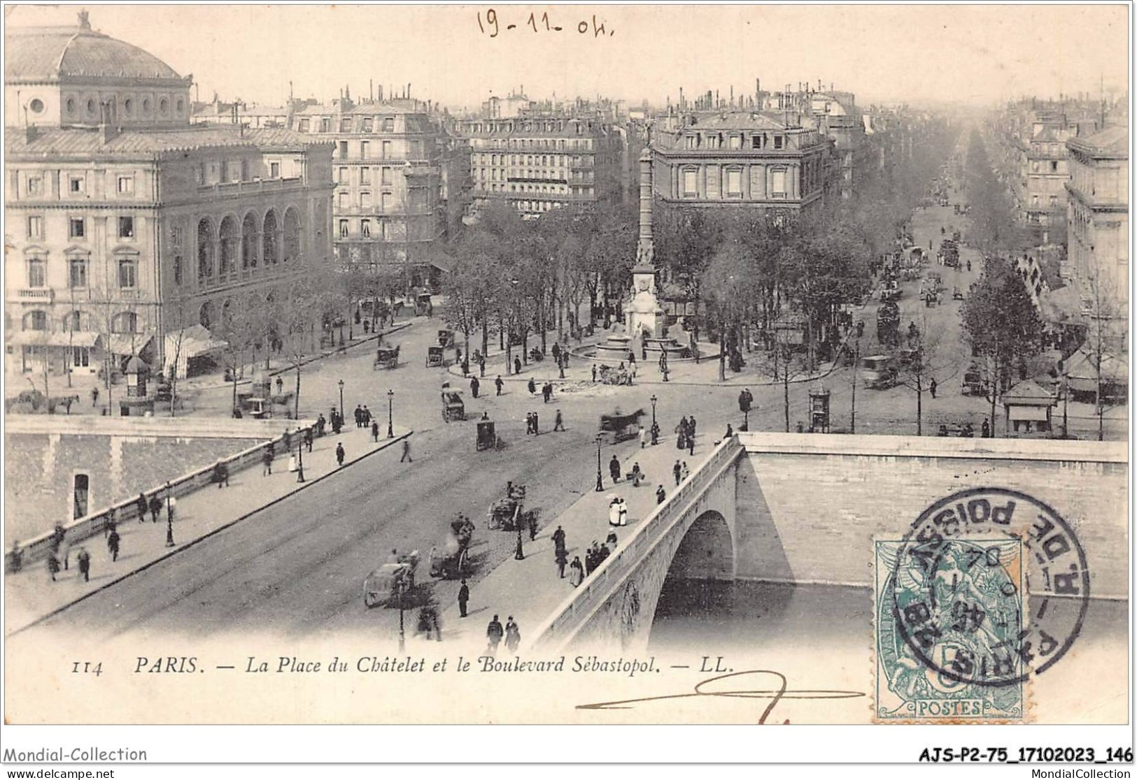 AJSP2-75-0175 - PARIS - La Place Du Châtelet Et Le Boulevard Sébastopol - Squares