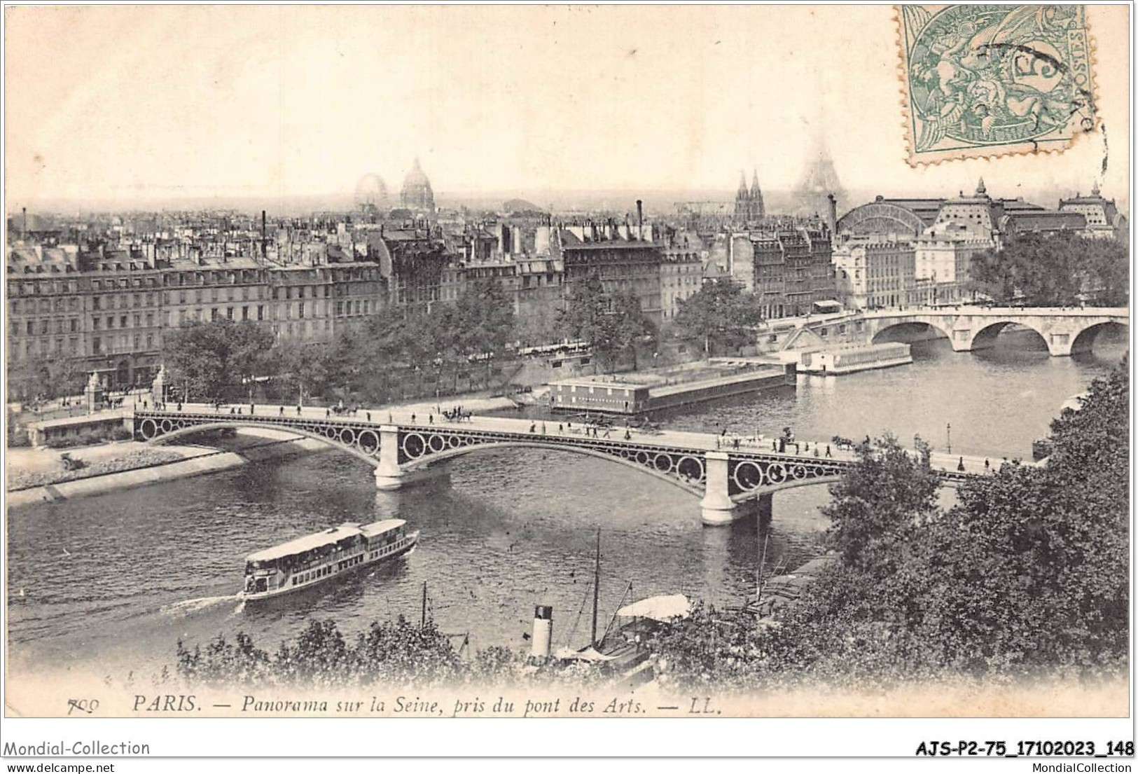 AJSP2-75-0176 - PARIS - Panorama Sur La Seine - Pris Du Pont Des Arts - The River Seine And Its Banks