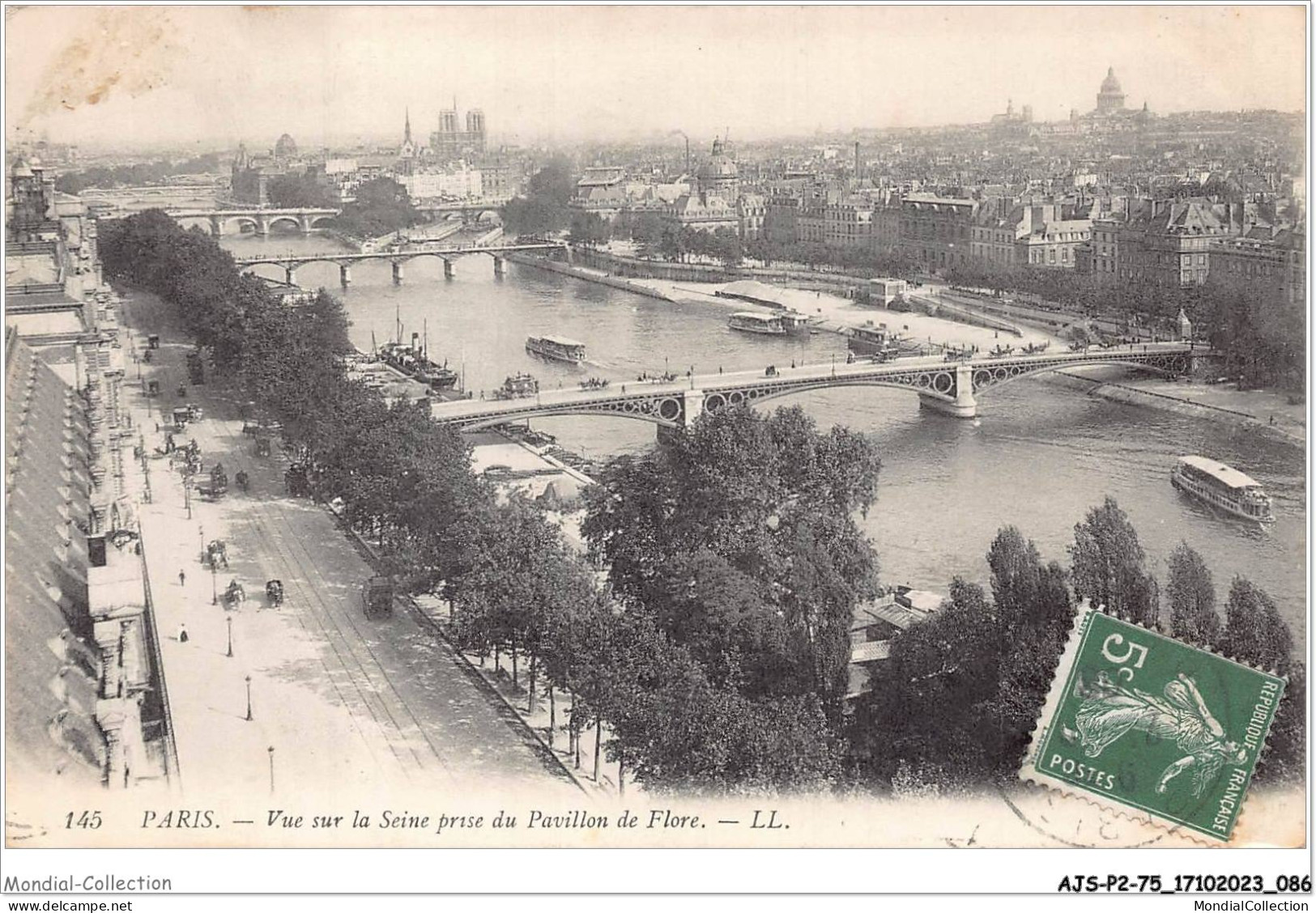 AJSP2-75-0145 - PARIS - Vue Sur La Seine Prise Du Pavillon De Flore - The River Seine And Its Banks