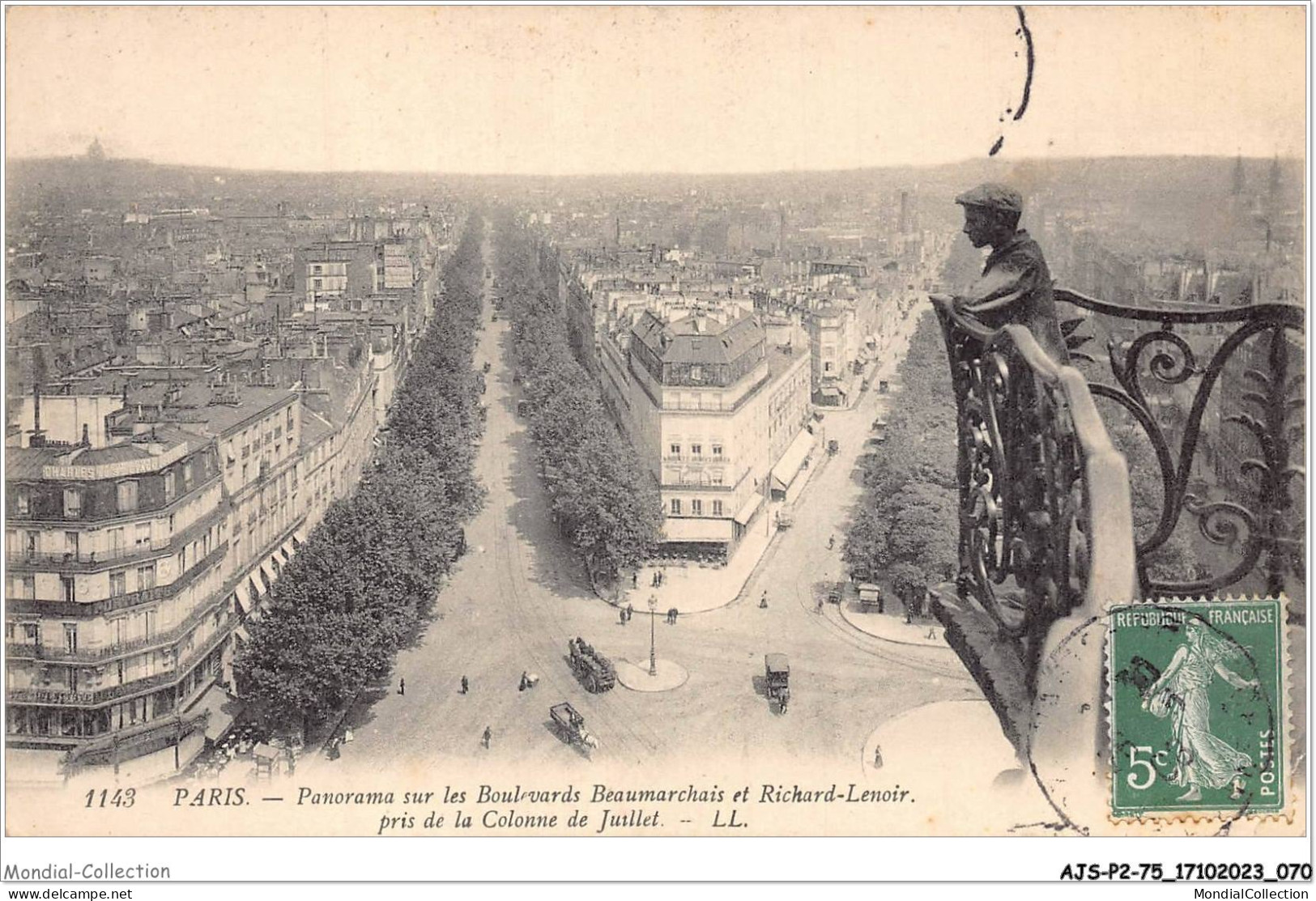 AJSP2-75-0137 - PARIS - Panorama Sur Les Boulevards Beaumarchais Et Richard-lenoir Pris De La Colonne De Juillet - Viste Panoramiche, Panorama