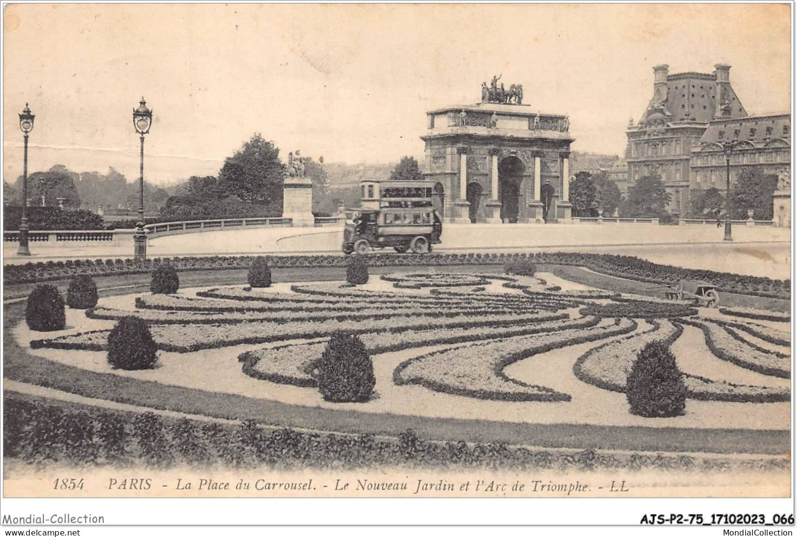 AJSP2-75-0135 - PARIS - La Place Du Carrousel - Le Nouveau Jardin Et L'arc De Triomphe - Places, Squares