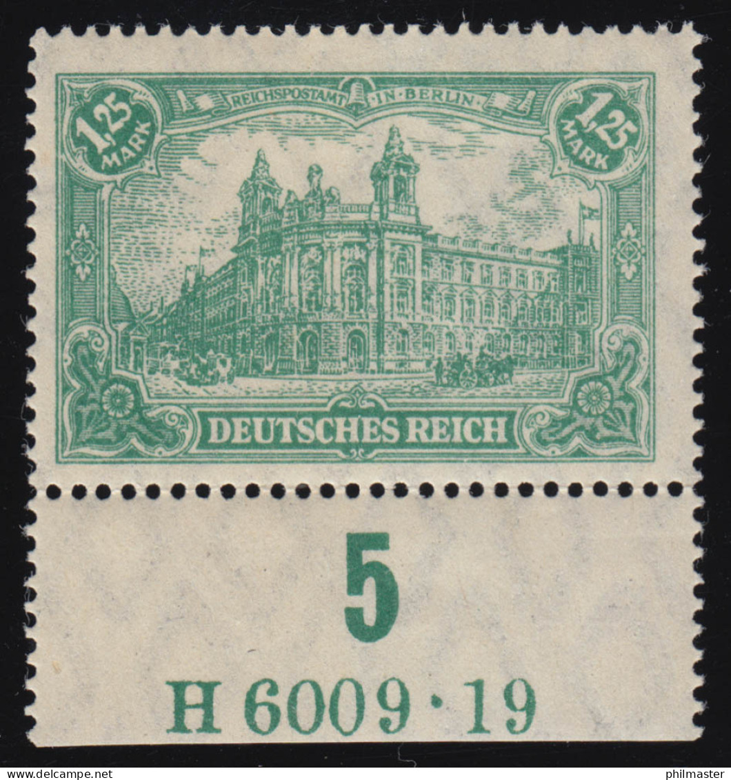 113 Freimarke 1,25 Mark Als UR-Stück Mit HAN **, Rand Leicht Angefaltet  - Unused Stamps