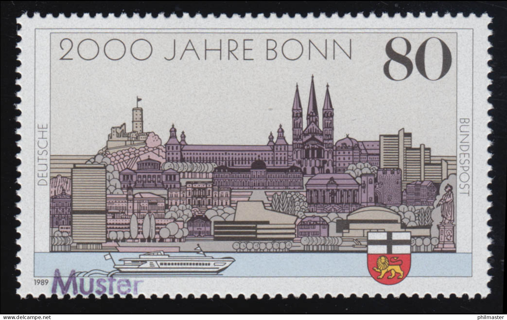 1402 Jubiläum 2000 Jahre Bonn, Muster-Aufdruck - Variétés Et Curiosités