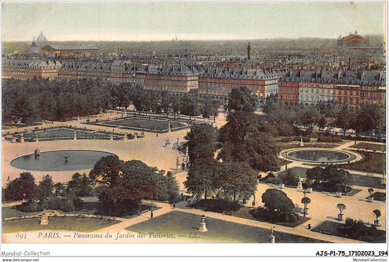 AJSP1-75-0098 - PARIS - Panorama Du Jardin Des Tuileries - Parques, Jardines