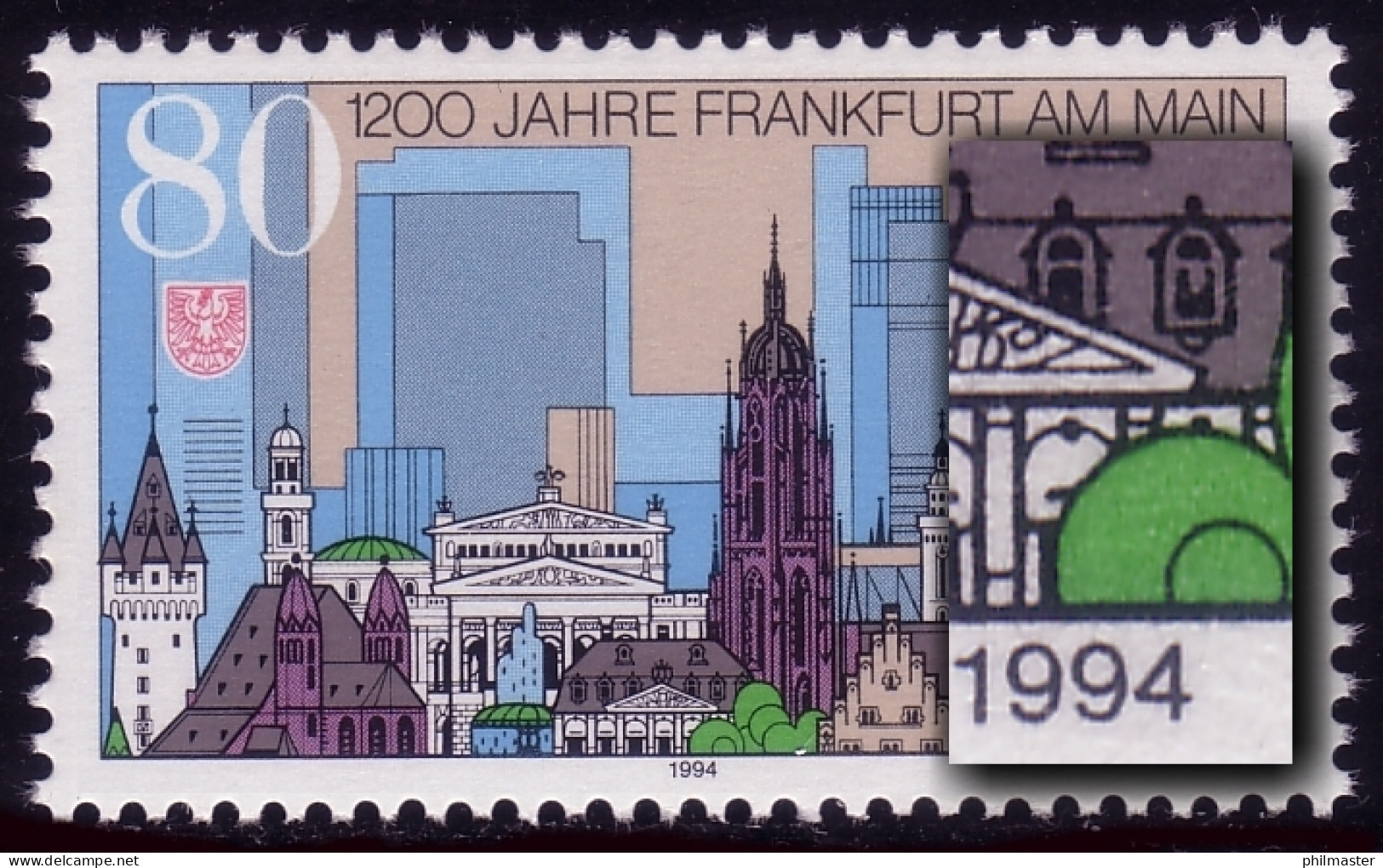 1721 Frankfurt Mit PLF: Fehlende Obere Hälfte Beim Rechten Fenster, ** - Abarten Und Kuriositäten