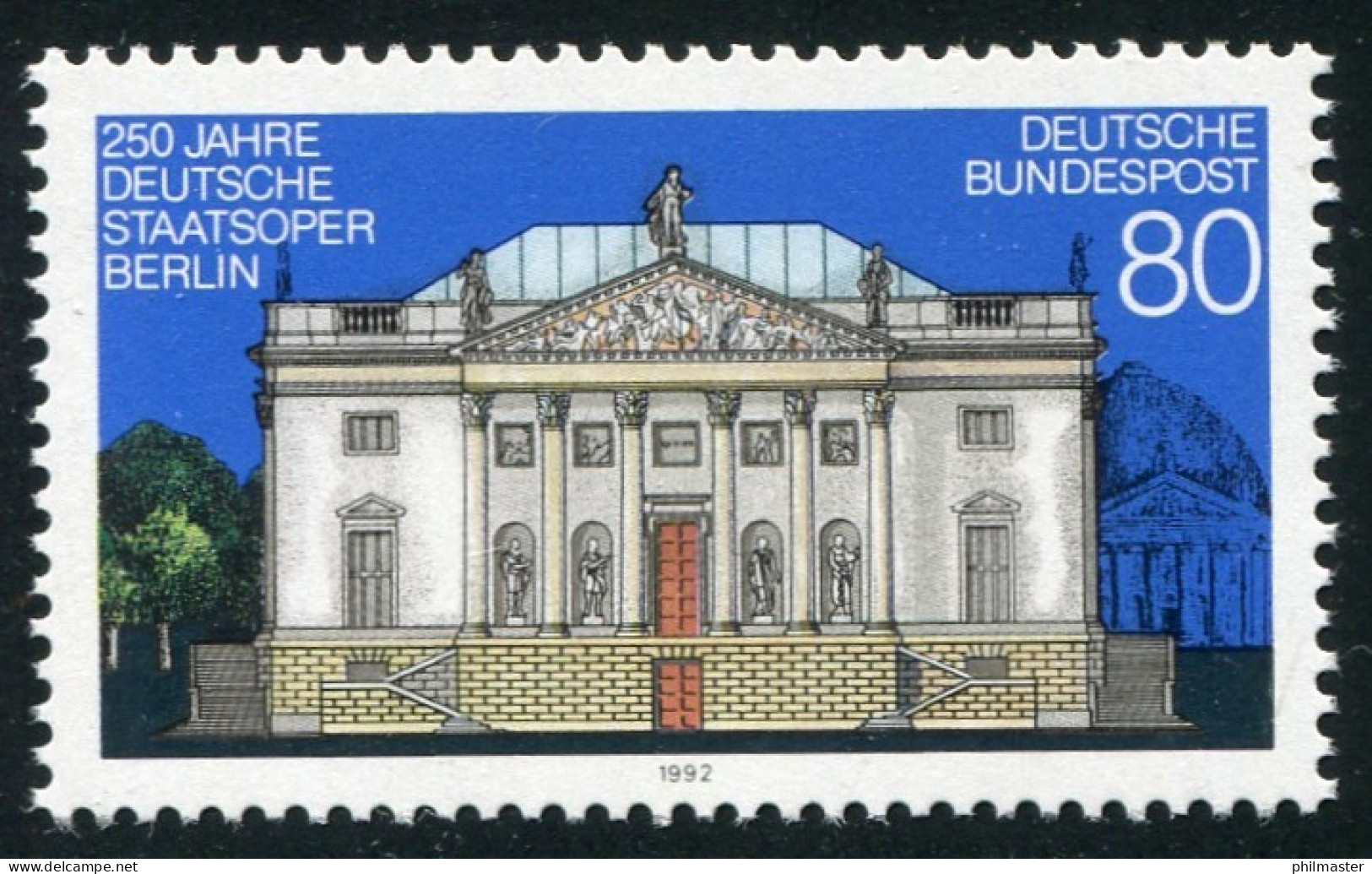 1625 Staatsoper Berlin: Gebrochene Mauer Rechts Oben, Feld 20 ** - Abarten Und Kuriositäten