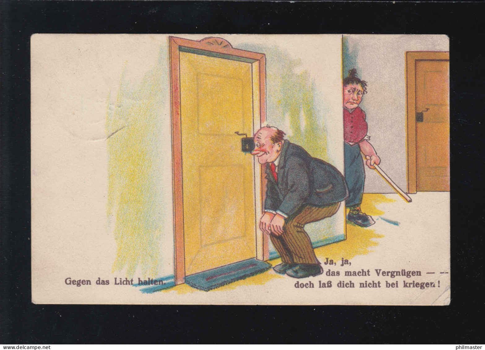 AK Karikatur Spanner Türschloss Ja, Das Macht Vergnügen, Scheibenberg 30.12.1927 - Humour