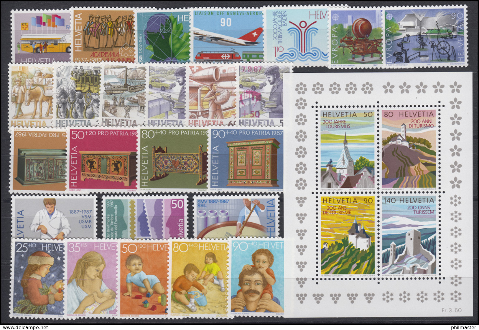 1335-1363 Schweiz-Jahrgang 1987 Komplett, Postfrisch - Altri & Non Classificati