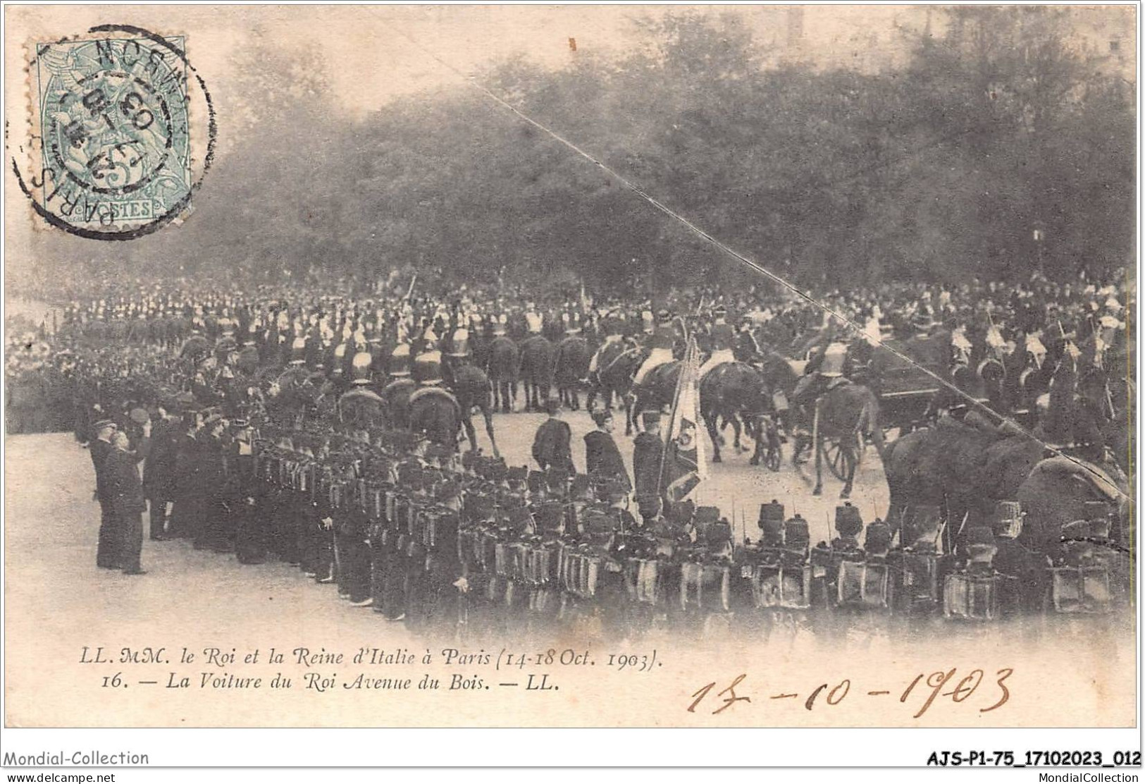 AJSP1-75-0007 - Le Roi Et La Reine D'italie à - PARIS - La Voiture Du Roi Avenue Du Bois - Markten, Pleinen