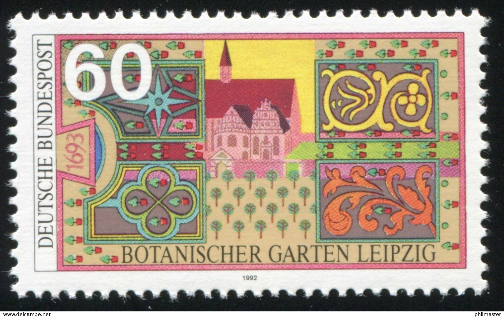 1622II Botanischer Garten Mit PLF II Blauer Ball Auf Dem Dach, Feld 6 ** - Varietà E Curiosità