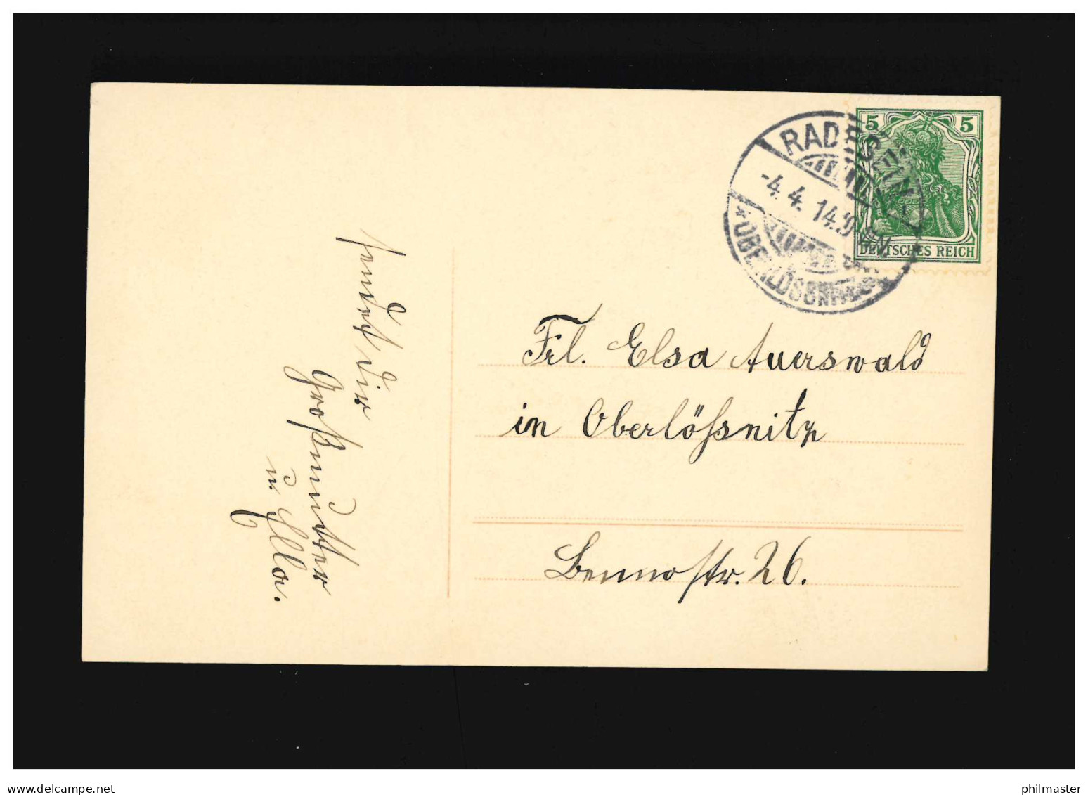 Konfirmation Herzlichen Segenswunsch Konfirmandin Kirche, Radebeul 4.4.1914 - Other & Unclassified