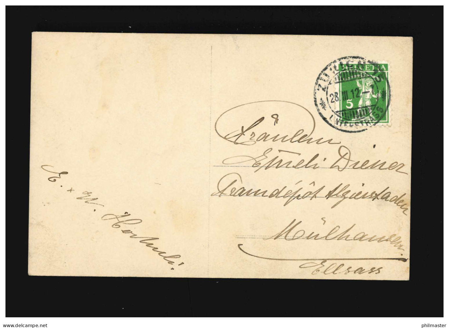Konfirmation Konfirmandin Segenswunsch Langes Kleid Hochfrisur, Zürich 28.3.1912 - Other & Unclassified
