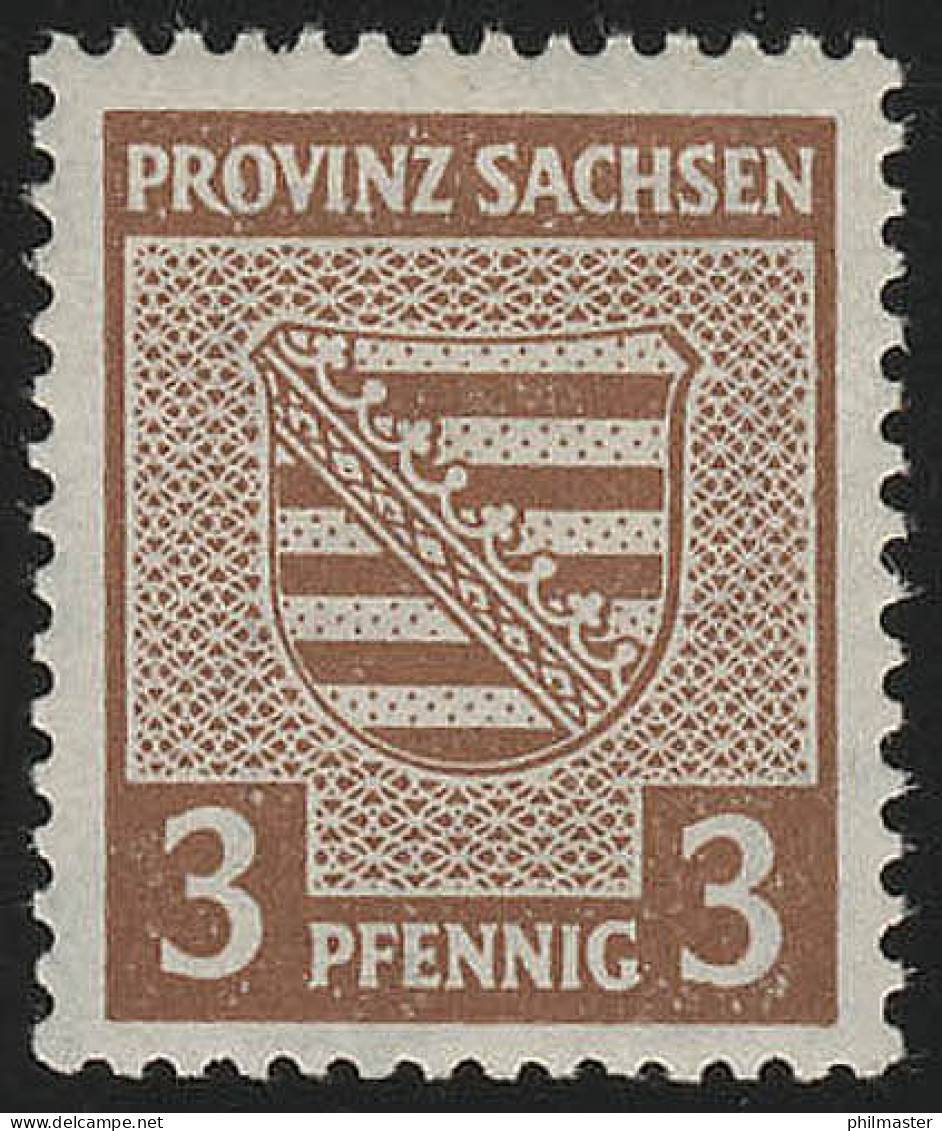 SBZ 74X Provinzwappen 3 Pf, Wz.1X, Gezähnt, ** - Neufs