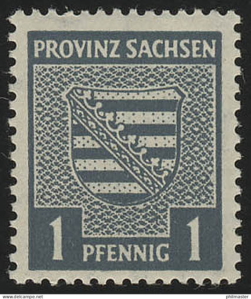 SBZ 73X Provinzwappen 1 Pf, Wz.1X, Gezähnt, ** - Postfris