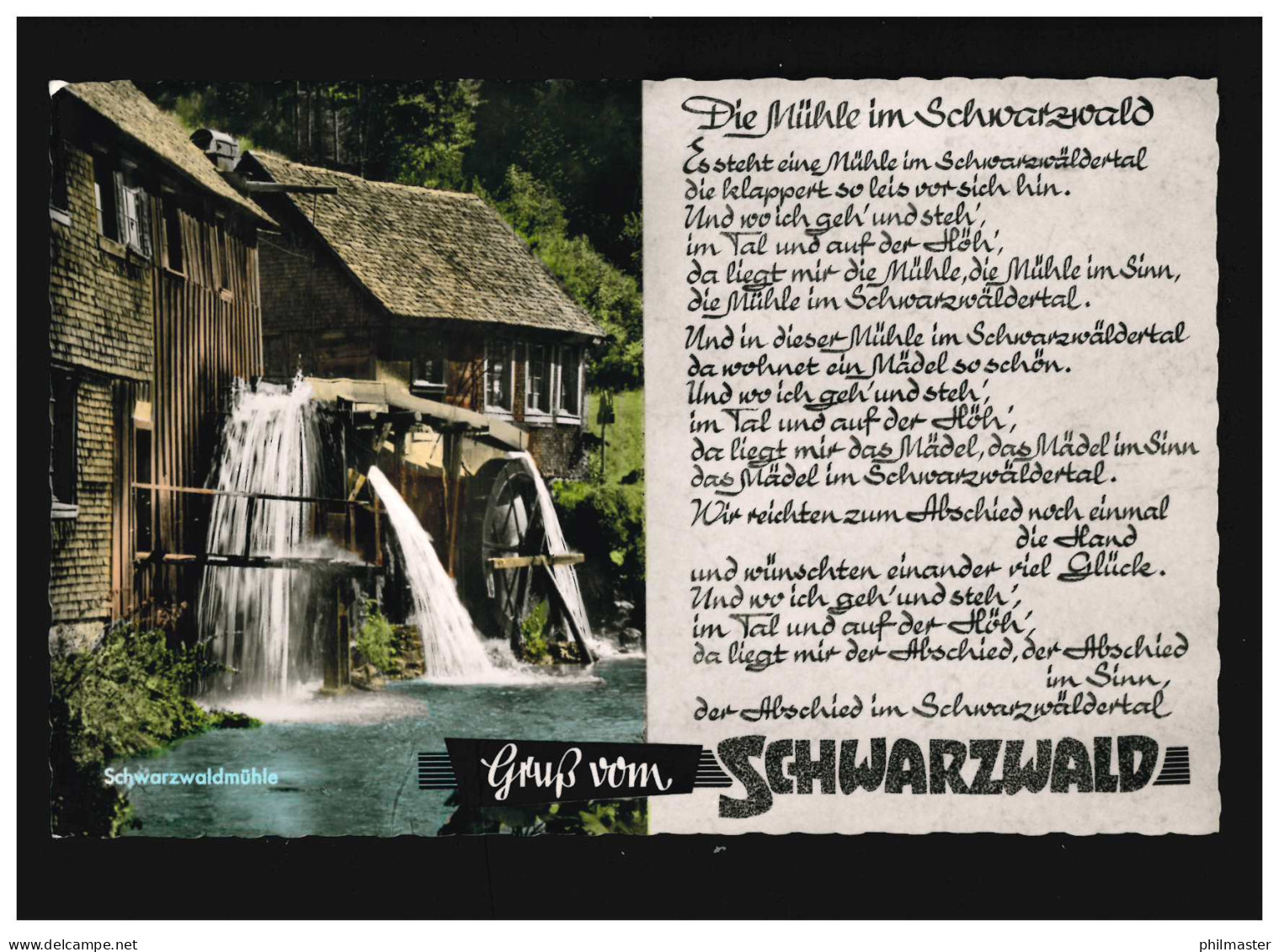 Landwirtschaft Schwarzwaldmühle Bach Mühlrad Gruß Vom Schwarzwald, Ungebraucht - Otros & Sin Clasificación