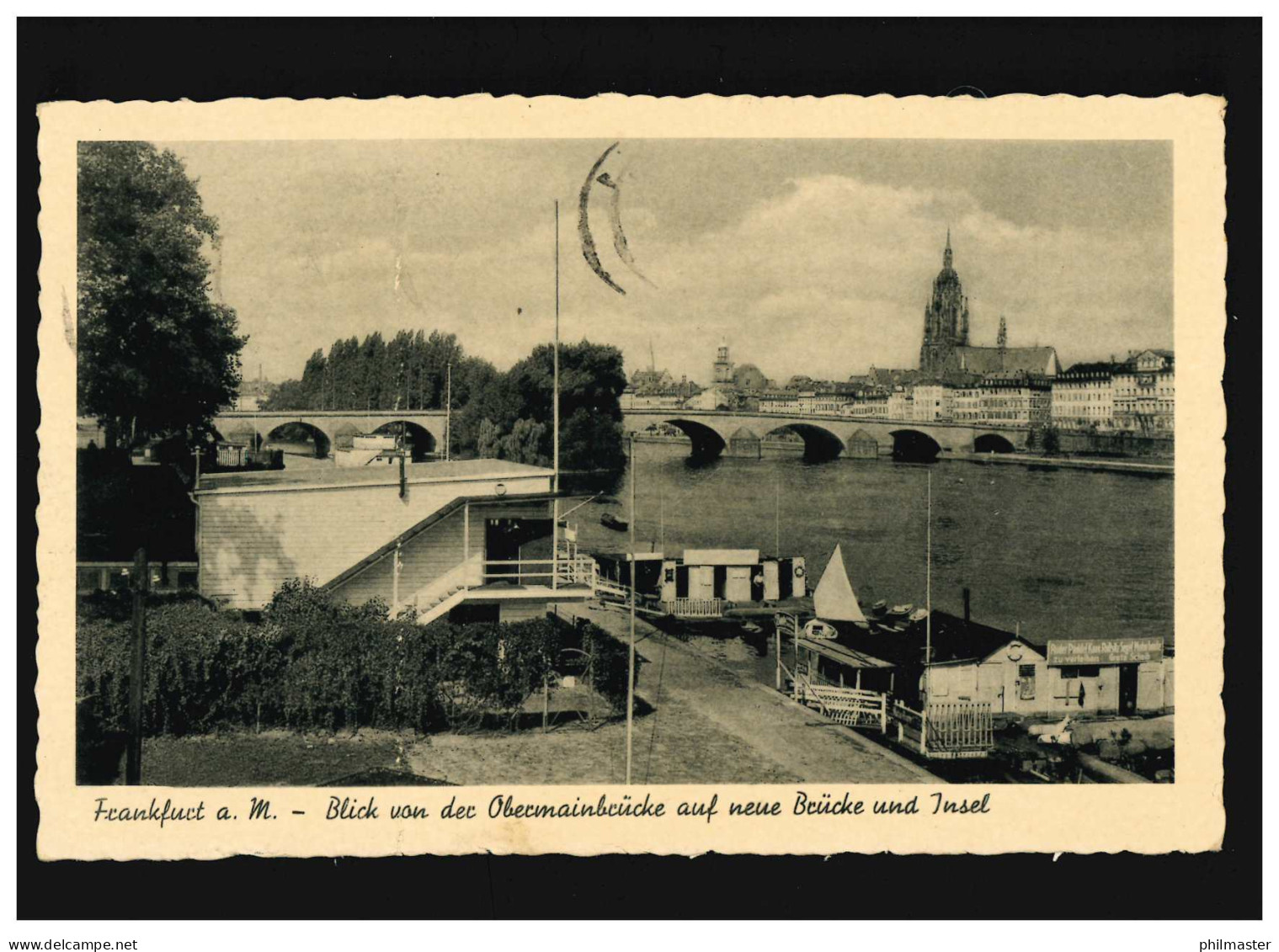 AK Frankfurt Am Main Obermainbrücke Insel, Feldpost, Siegen 17,11.1942 - Autres & Non Classés