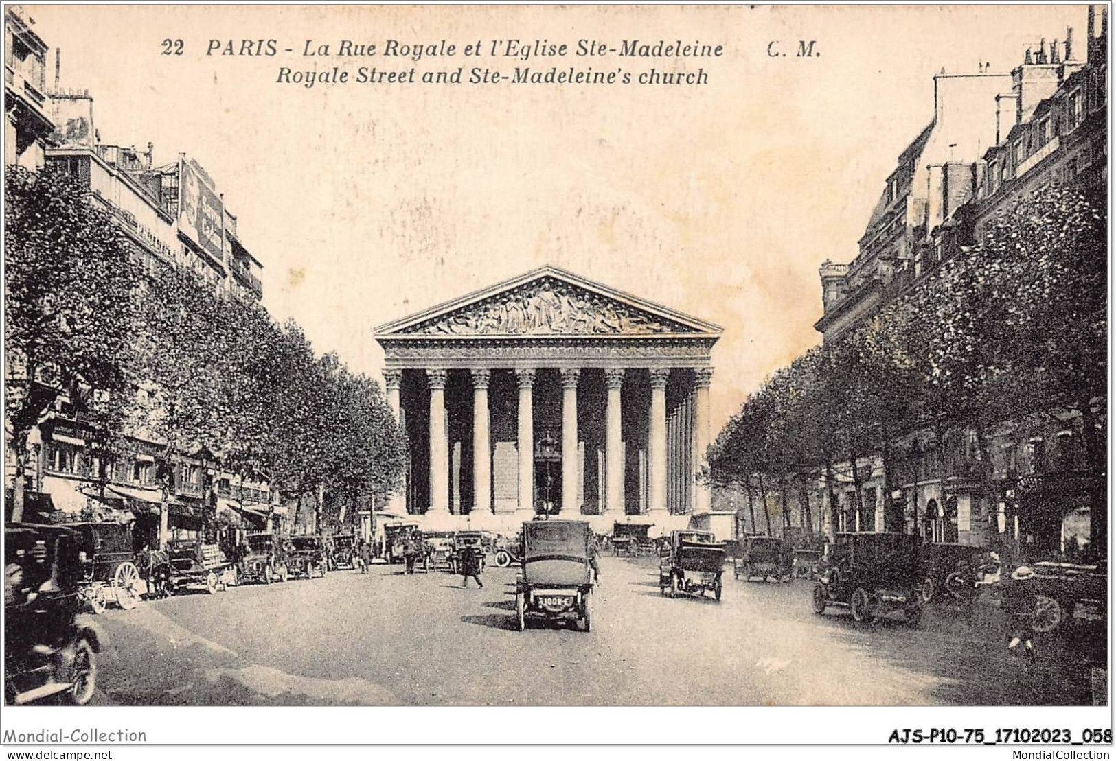 AJSP10-75-0941 - PARIS - La Rue Royale Et L'église Ste-madeleine - Squares