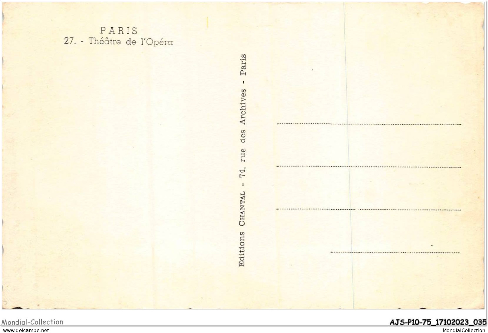 AJSP10-75-0929 - PARIS - Théâtre De L'opéra  - Educazione, Scuole E Università