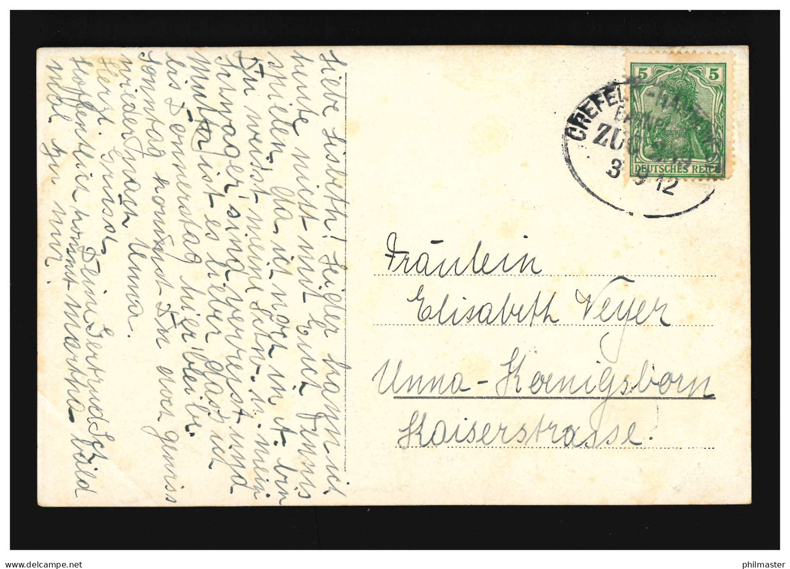 AK Blumen Rosen Stilleben L:G.Reckling, Crefeld/Hamm Bahnpost 3.9.1912  - Other & Unclassified