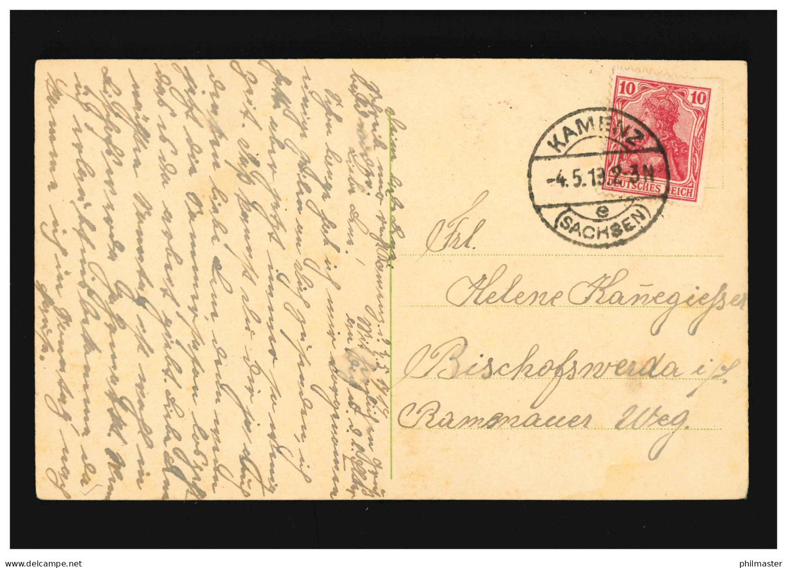 AK Blumen Strauß Rote Rosen Maiglöckchen; Kamenz (Sachsen) 4.5.1919 - Autres & Non Classés