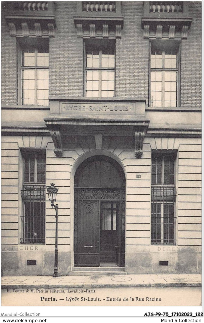 AJSP9-75-0872 - PARIS - Lycée St-louis - Entrée De La Rue Racine - Onderwijs, Scholen En Universiteiten