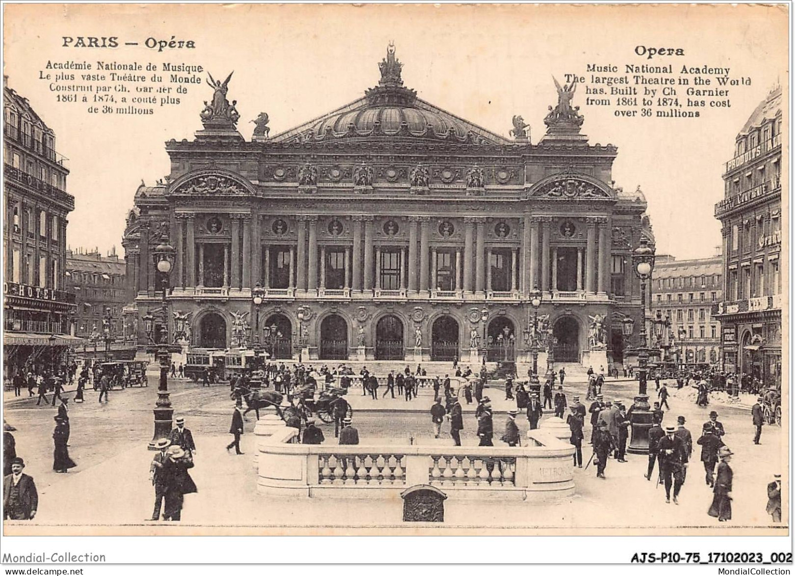 AJSP10-75-0913 - PARIS - Opéra - Académie Nationale De Musique - Le Plus Vaste Théâtre Du Monde - Enseignement, Ecoles Et Universités
