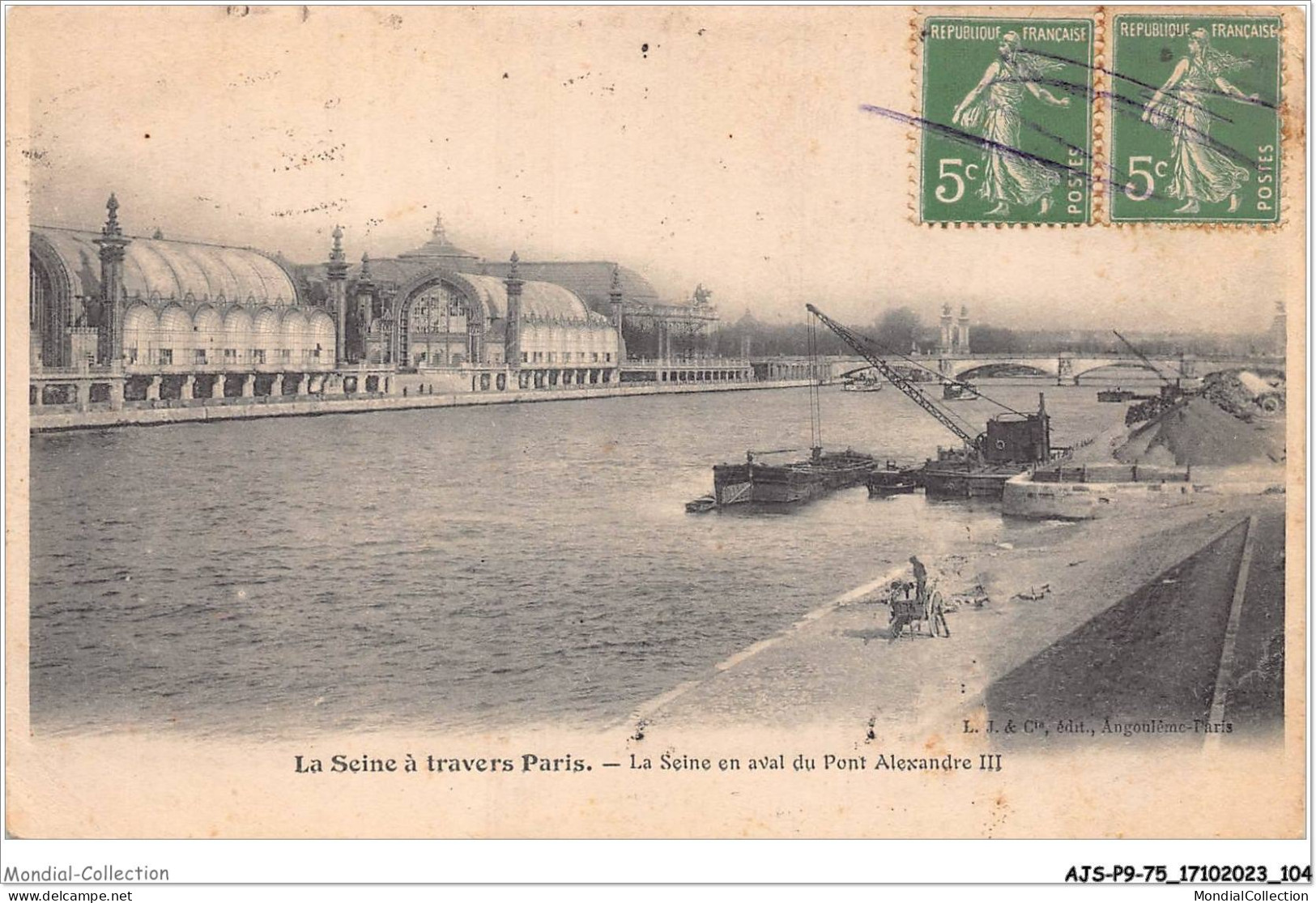 AJSP9-75-0863 - LA SEINE A TRAVERS PARIS - La Seine En Aval Du Pont Alexandre III - The River Seine And Its Banks