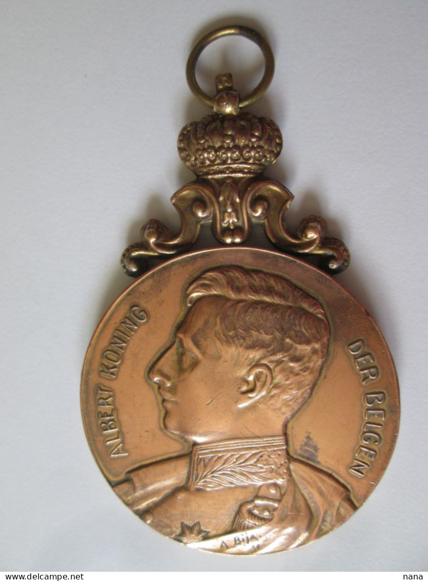 Rare! Belgique/Belgium Medaille Roi Albert 1912:Assoc.des Reserv.militaires/King Albert Medal Military Reserv.Assoc.1912 - Royal / Of Nobility