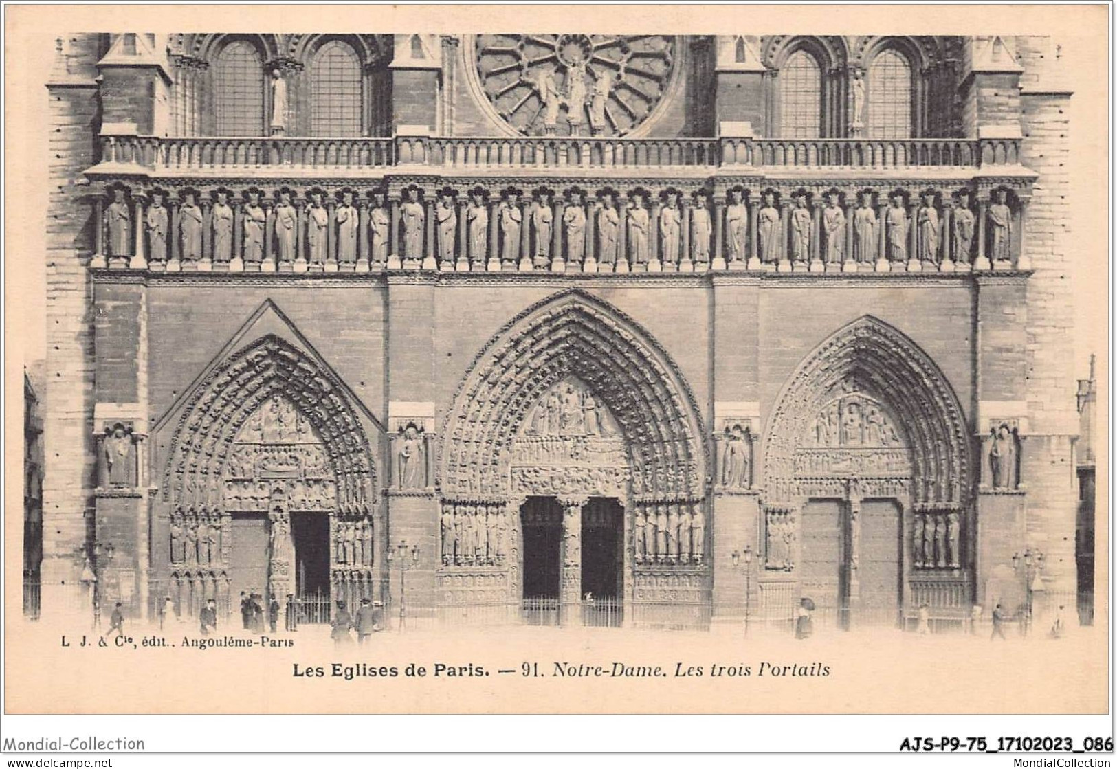 AJSP9-75-0854 - LES EGLISES DE PARIS - Notre-dame - Les Trois Portails - Churches