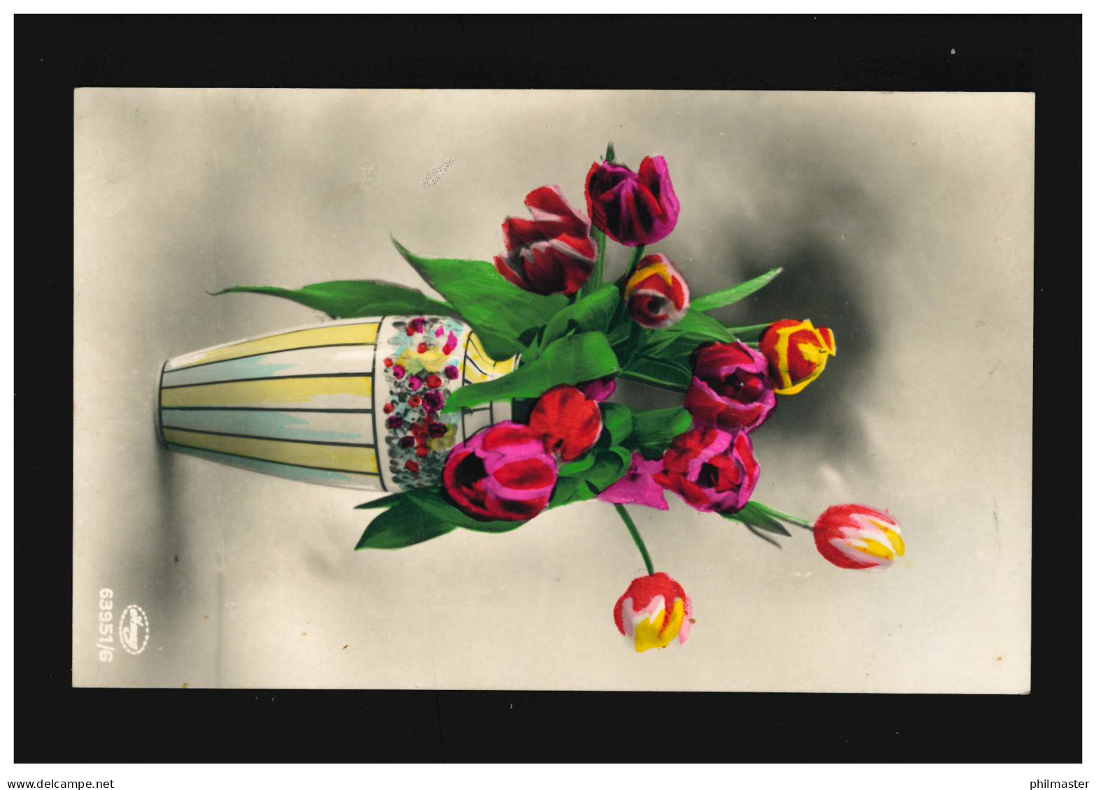 AK Blumen Bunte Tulpen Strauß Stilleben Vase, Tettnang 9.9.1932 - Otros & Sin Clasificación