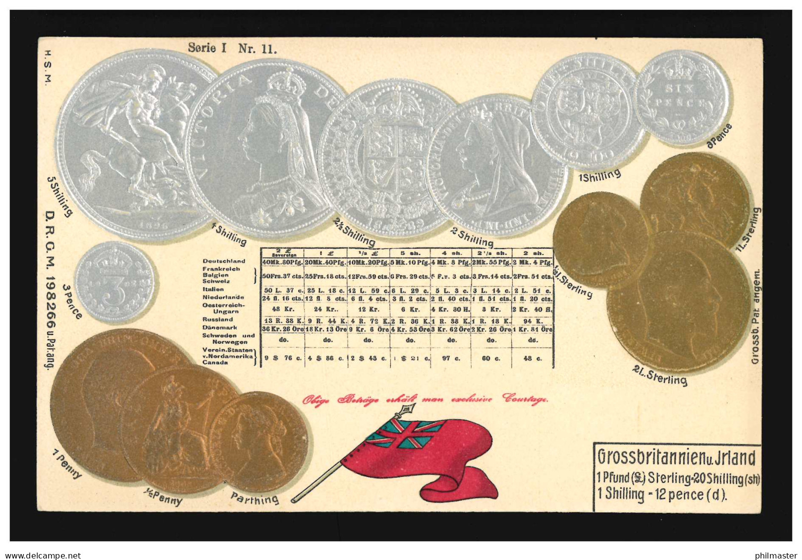 Prägekarte Grossbritannien Irland Pfund Sterling Währung Münzen, Ungebraucht - Autres & Non Classés
