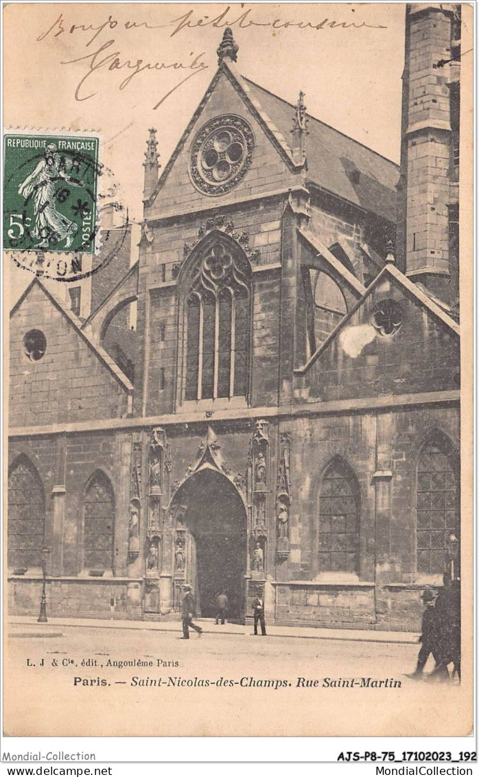 AJSP8-75-0806 - PARIS - Saint-nicolas-des-champs - Rue Saint-martin - Squares