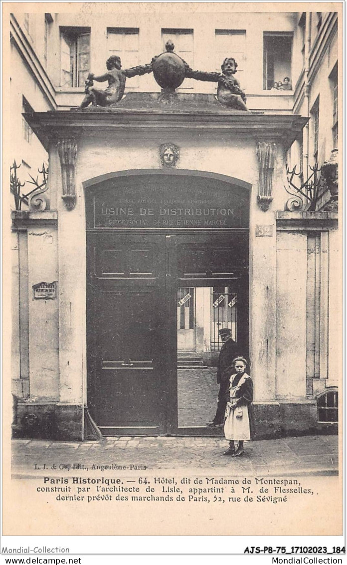 AJSP8-75-0802 - PARIS HISTORIQUE - Hôtel Dit De Madame De Montespan - Cafés, Hoteles, Restaurantes