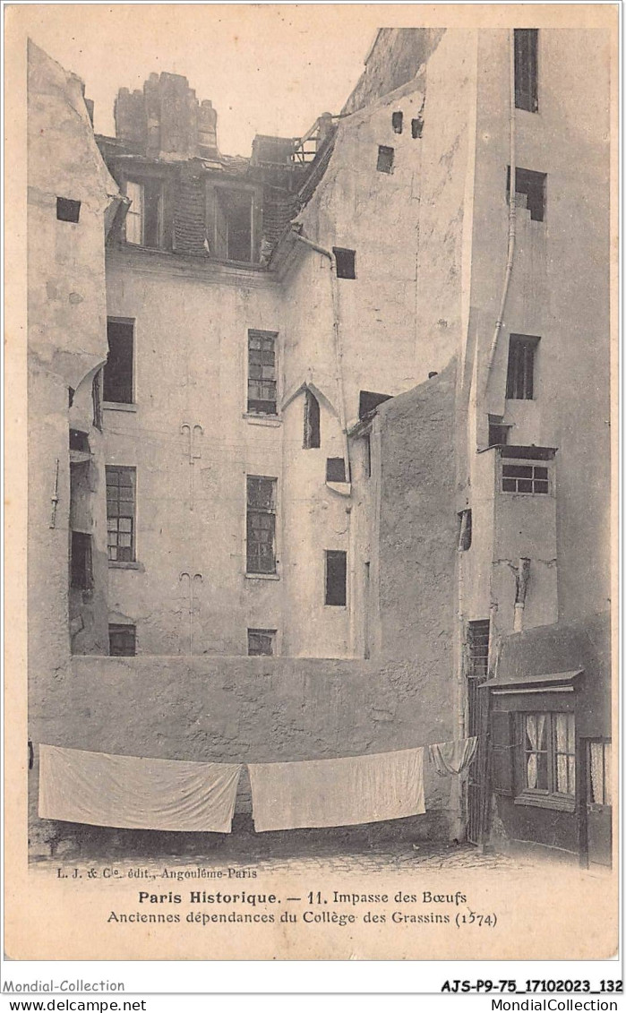 AJSP9-75-0877 - PARIS HISTORIQUE - Impasse Des Boeufs - Anciennes Dépendances Du Collège Des Grassins - Enseignement, Ecoles Et Universités